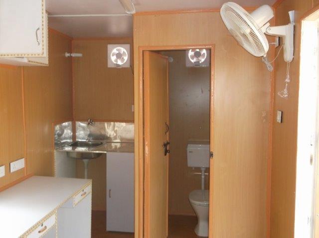 Porta Cabin: Container Toilet & Pantry Section